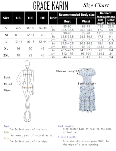 GRACE KARIN Women Floral A-Line Swing Party Dress