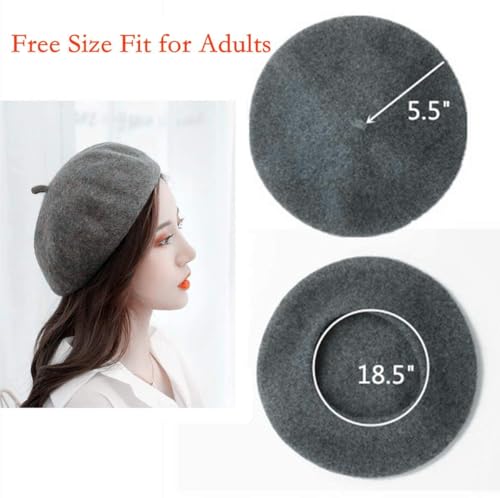 Lafefe Wool Beret, Autumn Winter Retro Candy Colour