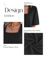 Flikity Womens Square Neck Puff Sleeve Blouse S-2XL