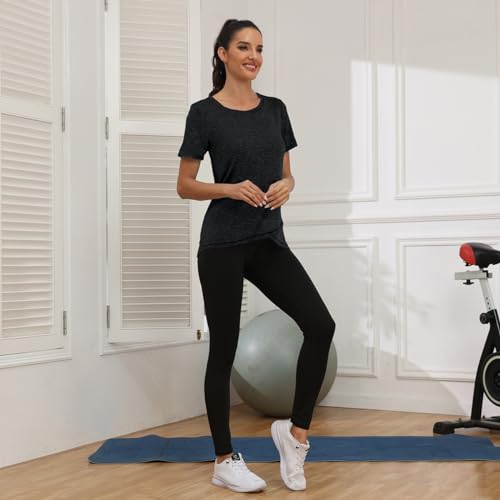 Jlowesun Women's Quick Dry Gym Yoga T-Shirt, Short Sleeve