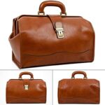Vintage Style Small Dark Brown Leather Doctor Bag