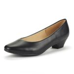 DREAM PAIRS Womens Mid Block Heels Round Toe Pumps
