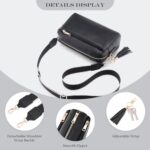 Roulens Vegan Leather Crossbody Bag with 3 Zips