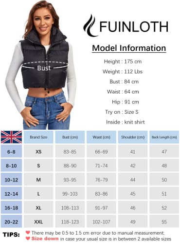 Fuinloth Women's Lightweight Padded Cropped Vest