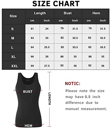 Vislivin Womens Supersoft Stretch Tank Tops 3-4 Pack