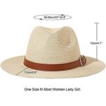 DRESHOW Women Wide Brim Straw Panama Hat UPF 50+