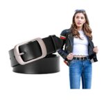SUOSDEY Women's Leather Belt with Metal Pin Buckle