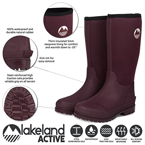 Lakeland Active Women's Insulated Rubber Knee-High Wellies