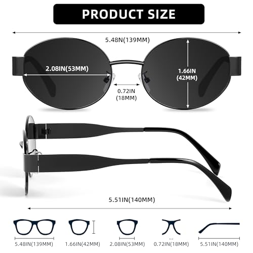 Jim Halo Polarized Oval Sunglasses UV400 Protection