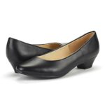 DREAM PAIRS Womens Mid Block Heels Round Toe Pumps