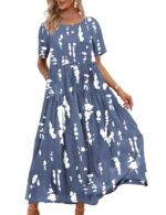 YESNO Women Plus Size Bohemian Floral Maxi Dress