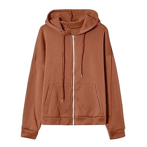 Women's Lightweight Zip-Up Hoodie with Pockets, Long Sleeve