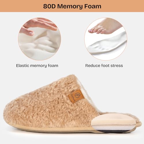 EverFoams Women's Cosy Shearling Memory Foam Slippers