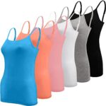 BQTQ 6 Pcs Basic Camisole Adjustable Strap Vest Top