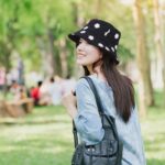 2 Pcs Reversible Cotton Bucket Hat, Daisies Print, Black/Green