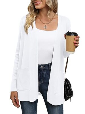 Yommay Women's Loose Casual Lightweight V-neck Cardigan