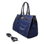 ER Direct Large Denim Tote Bag with Detachable Strap
