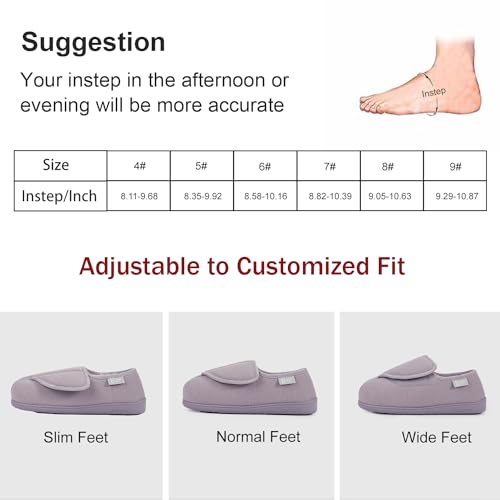 LongBay Women's Wide Fit Memory Foam Slippers