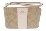Coach Leather Corner Zip Wristlet