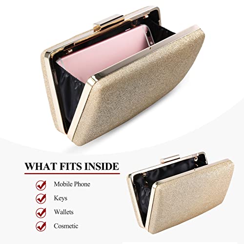 BAIGIO Gold Glitter Clutch for Women - Evening/Party Bag