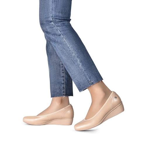 DREAM PAIRS Women's Wedge Low Heels Square Toe Pumps