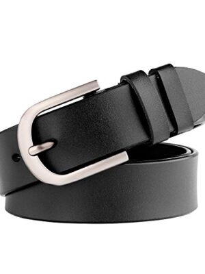 JASGOOD Women's Leather Retro Pin Buckle Belt