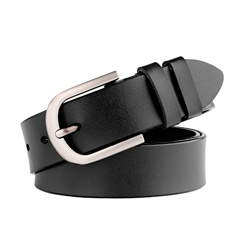 JASGOOD Women's Leather Retro Pin Buckle Belt