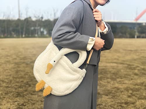 XACKWUERO Women Cute Plush Goose Shoulder Bag