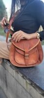 Firu Handmade Vintage Brown Leather Crossbody Bag