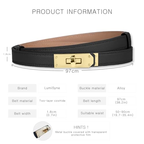 LumiSyne Women Skinny Leather Belt Adjustable Slim Waist