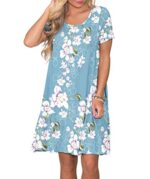 AUSELILY Women's Summer Casual T-Shirt Dress with Pockets
