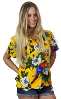 King Kameha Men's Casual Hawaiian Shirt with Flames