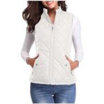 NSICBMNO Women's Quilted Gilet with Zip Pockets