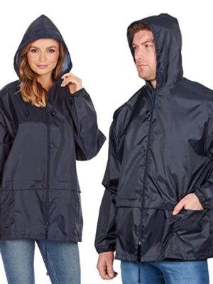 Unisex Hooded Raincoat - Water-Resistant, Lightweight