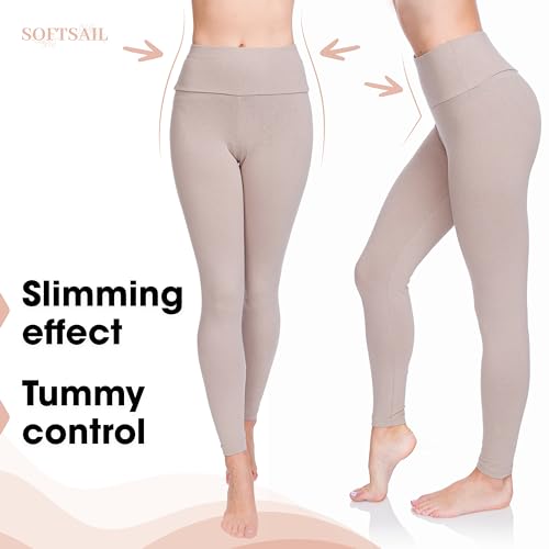 SOFTSAIL Women's High Waist Cotton Leggings
