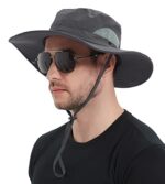 Wmcaps Men's Wide Brim UPF 50 Sun Hat, Mesh UV Protection