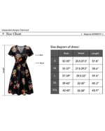 VOTEPRETTY Women's Short Sleeve V Neck Floral Midi Dress