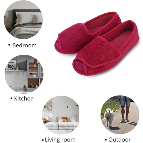 Git-up Diabetic Memory Foam Adjustable Slippers, Women