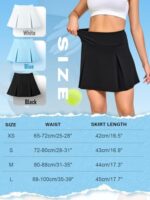 Monbessi Women's Tennis Skirt with Pockets, Elastic Waist