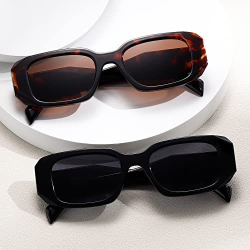 Kimorn Rectangle Retro Sunglasses 90s Vintage Square