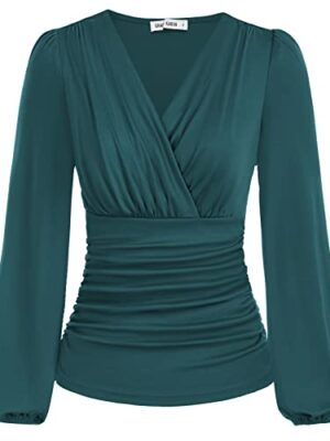 GRACE KARIN 2024 Women's Summer Wrap V-Neck Blouse