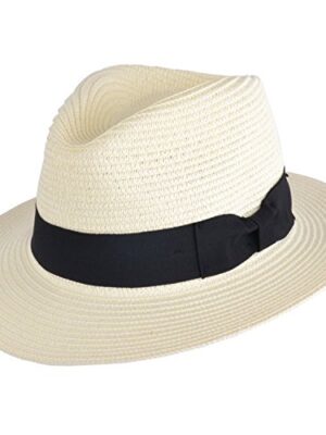 MAZ Unisex Paper Straw Foldable Panama Hat with Band