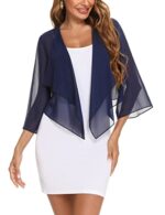 Aottori Chiffon Bolero Cardigans for Women 3/4 Sleeve