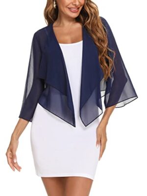 Aottori Chiffon Bolero Cardigans for Women 3/4 Sleeve