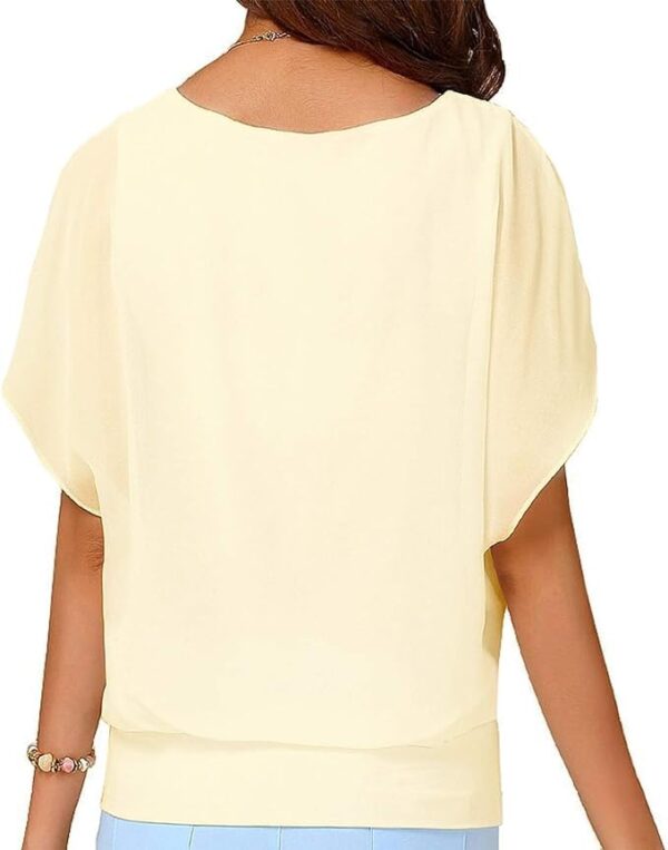 Yommay Summer Chiffon Blouses for Women - Short Sleeve