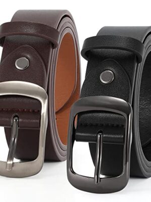 JASGOOD 2 Packs Women Leather Belts for Jeans Fashion