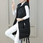 SHOBDW Women's Long Hooded Quilted Winter Vest Coat