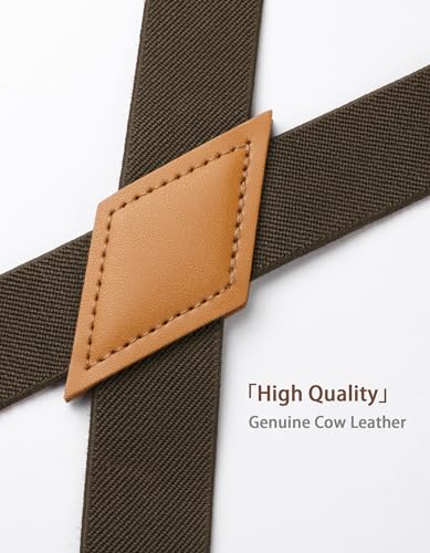HISDERN Mens Braces with Strong Metal Clips Suspenders