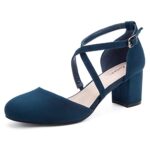 Greatonu Womens Mid Heel Chunky Dress Sandals