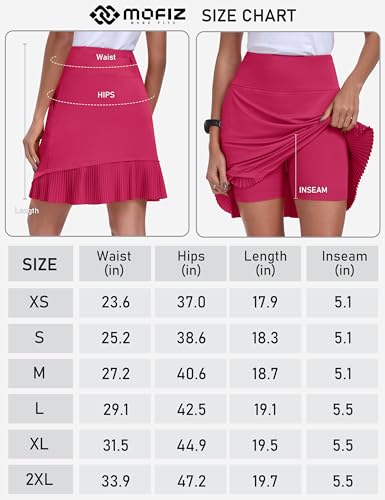 MoFiz Women's Pleated Tennis Skirt with Pockets